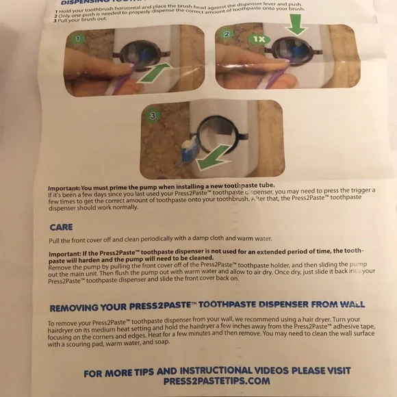 New in Box Press2Paste Hands Free Toothpaste Dispenser. Never used. Bonus holder - Picture 11 of 16